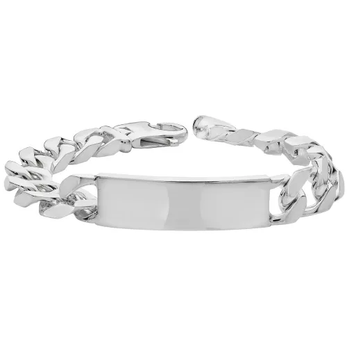 Silver Mens' Curb Id Bracelet 57.67g